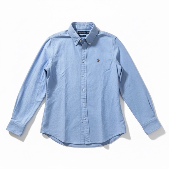 Ralph Lauren Tops - Ralph Lauren Slim Fit Oxford Button Down Shirt Work Preppy Light Blue Tailored M